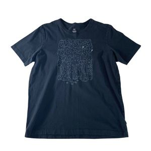 Arc'teryx Mens Graphic T-Shirt Black White Blue Climbing Crew Neck Tee Size L.